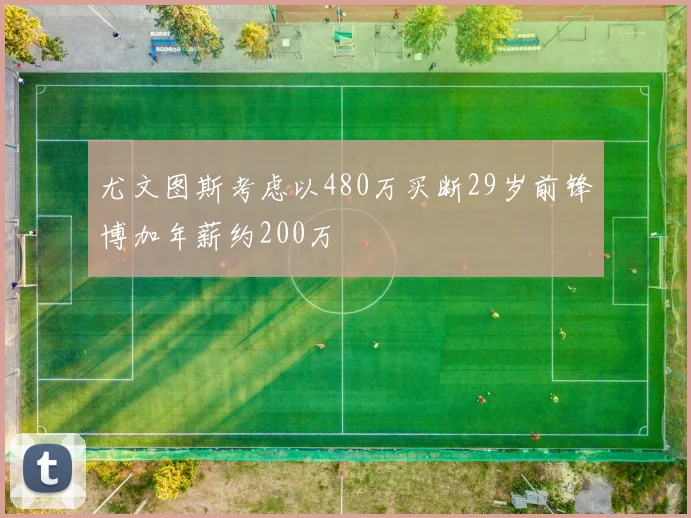 尤文图斯考虑以480万买断29岁前锋博加年薪约200万